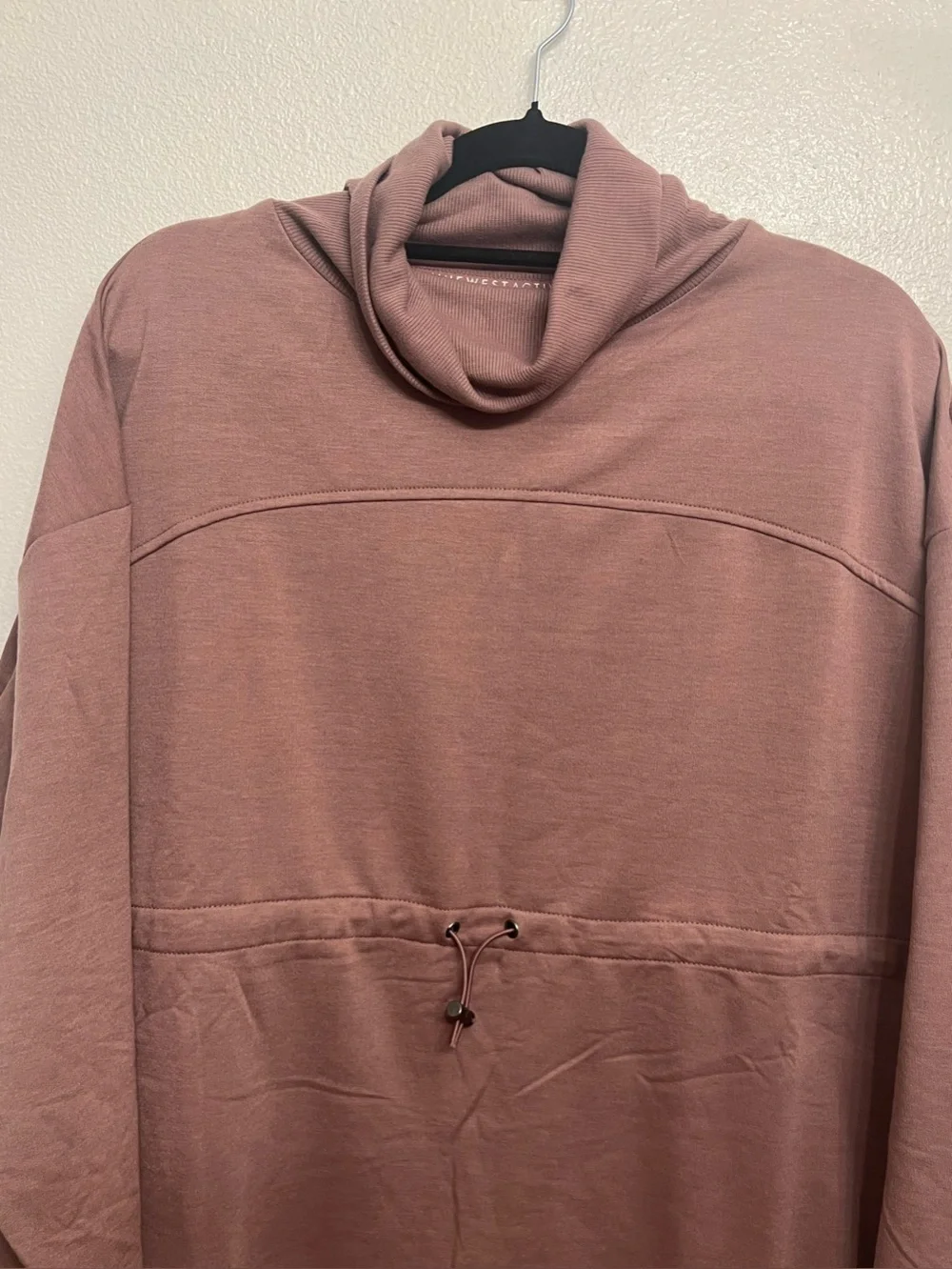 Nine West Mauve Cowl Neck Drawcord Pullover